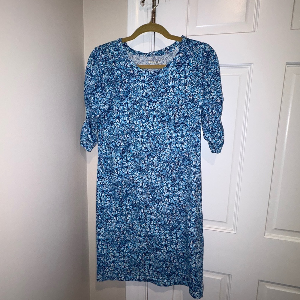 Lilly Pulitzer Blue Floral Short Sleeve Women’s Dress